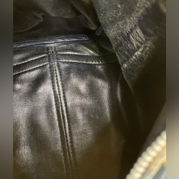 Christian Dior Vintage Trotter mini Boston Bag Navy Ivory Handbag Well Loved - Picture 13 of 15